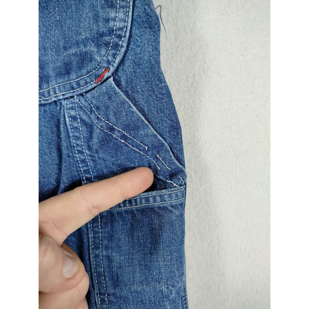 Vintage Big Mac Bib Overalls Mens Large Blue Denim Square Bak Workwear 70s - Picture 5 of 10